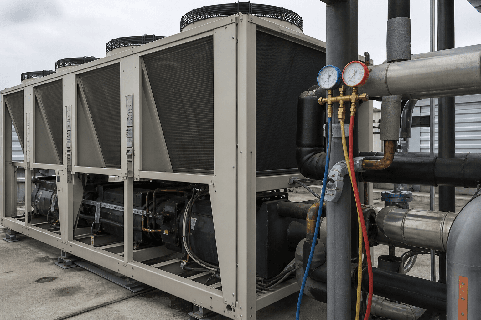 Process chillers lie kindly: low refrigerant charge looks like efficiency until the lift collapses