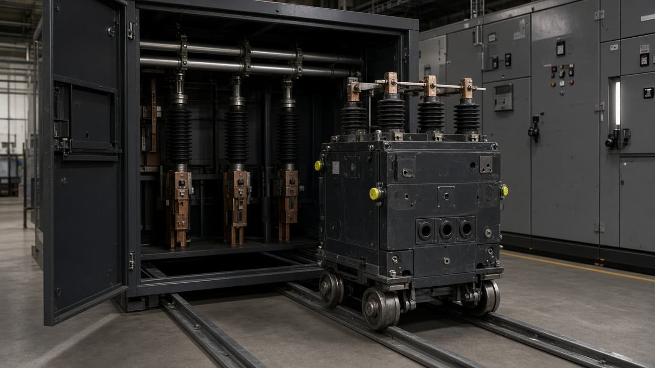 Vacuum circuit breakers need timing tests—contact wear does not announce itself on a green spring charge lamp