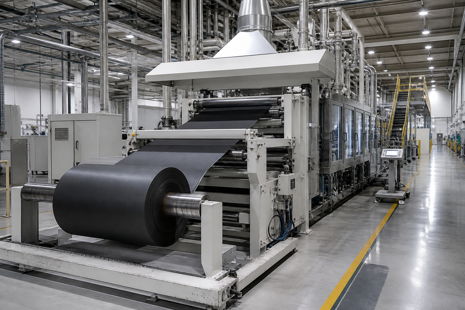 Roll-to-roll electrode coating line