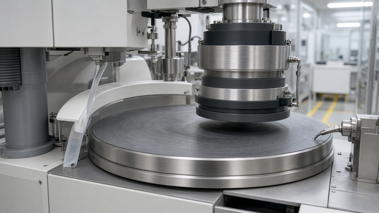 CMP polisher platen and wafer head in a fab