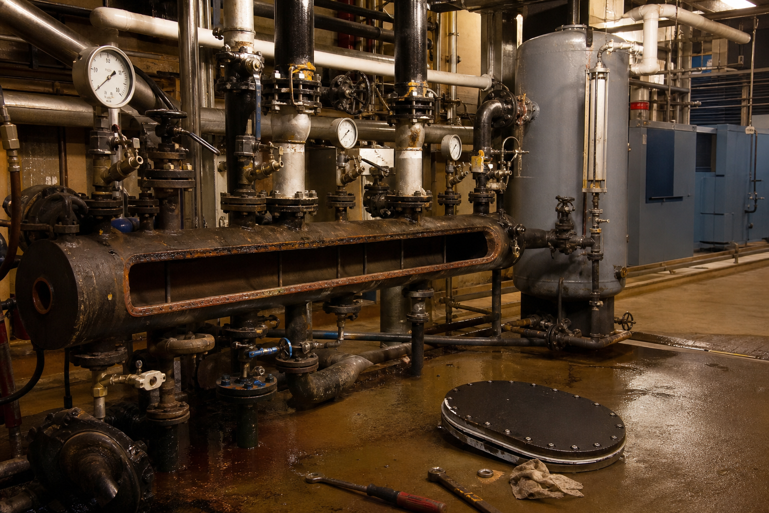 Condensate return manifold and flash recovery in a boiler house