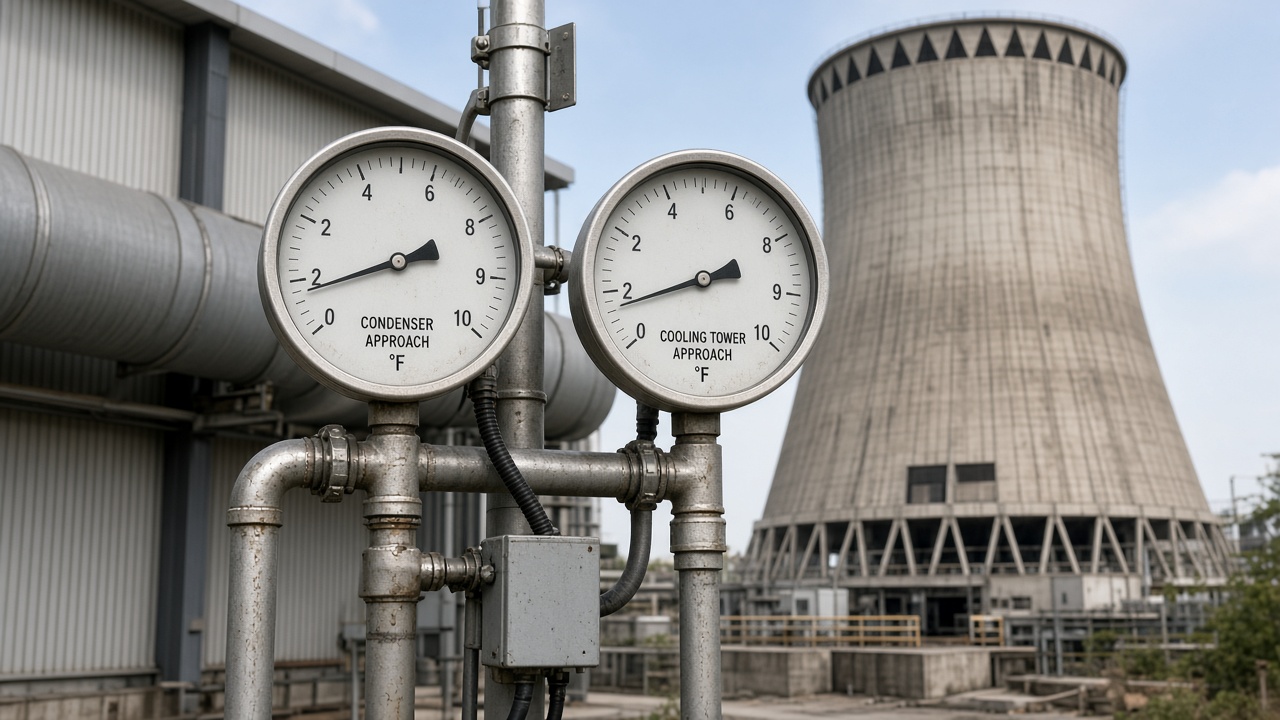 Condenser and cooling-water plant area