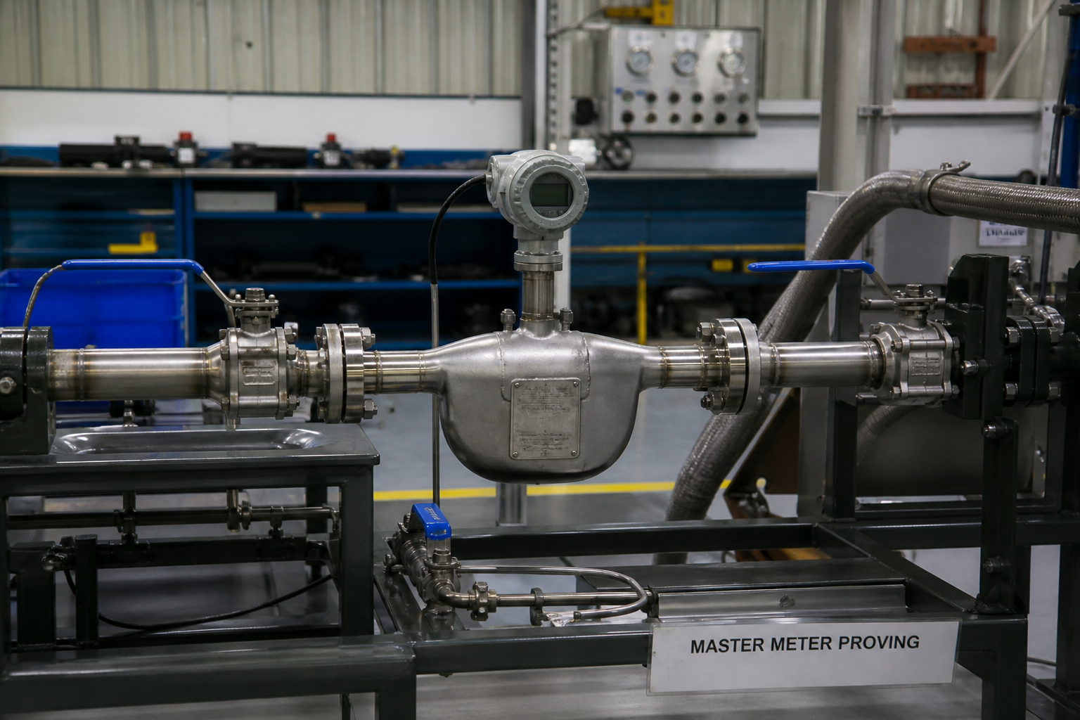 Master-meter proving piping and valves