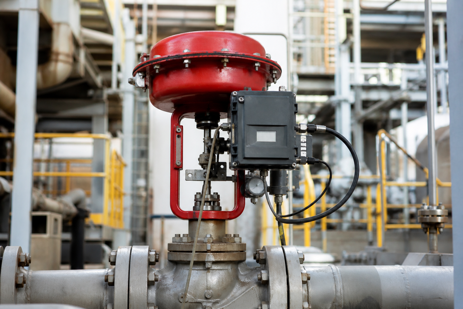ESD valve and actuator on a process line