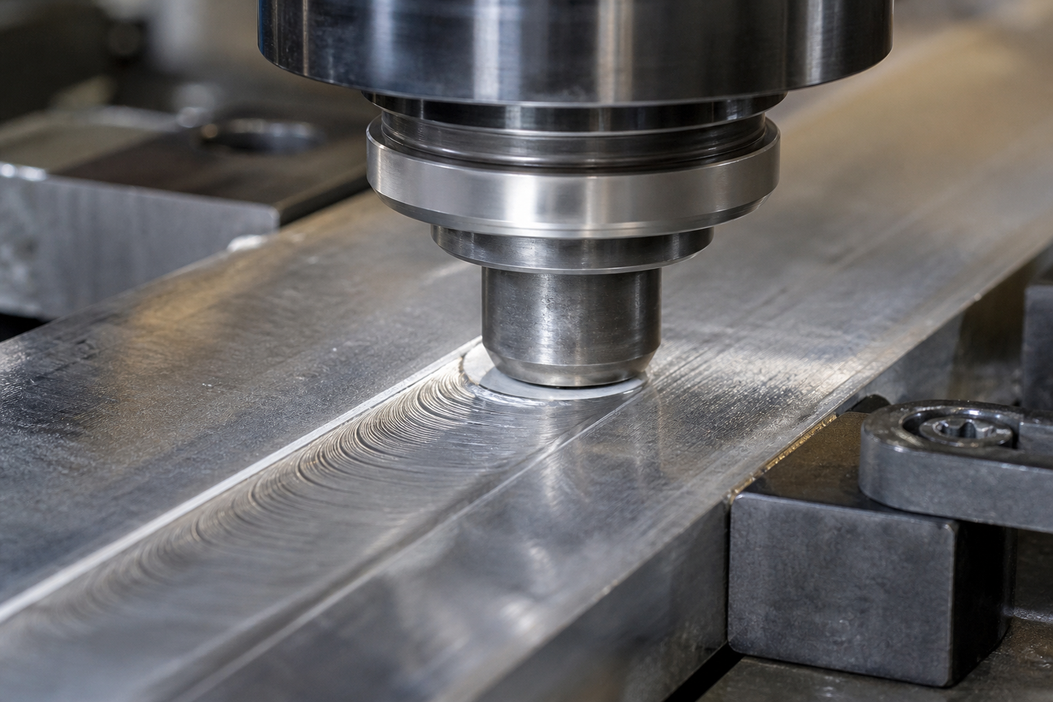 FSW tool pin engaging the joint