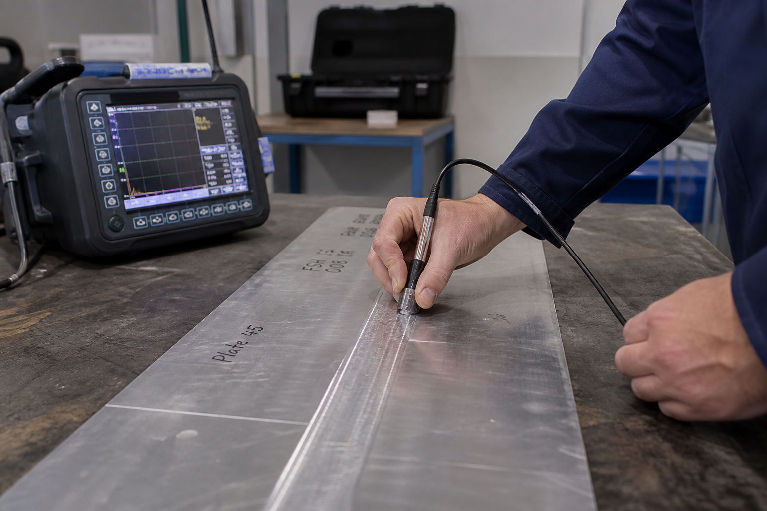 Ultrasonic inspection of an FSW seam