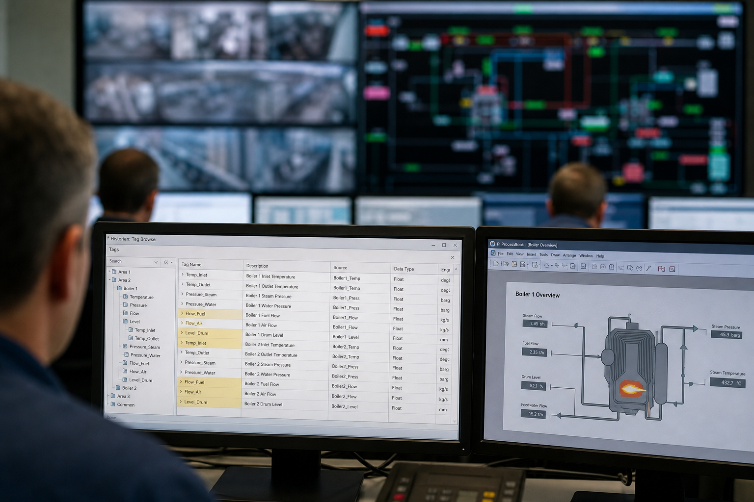 Historian / tag browser in a control room context