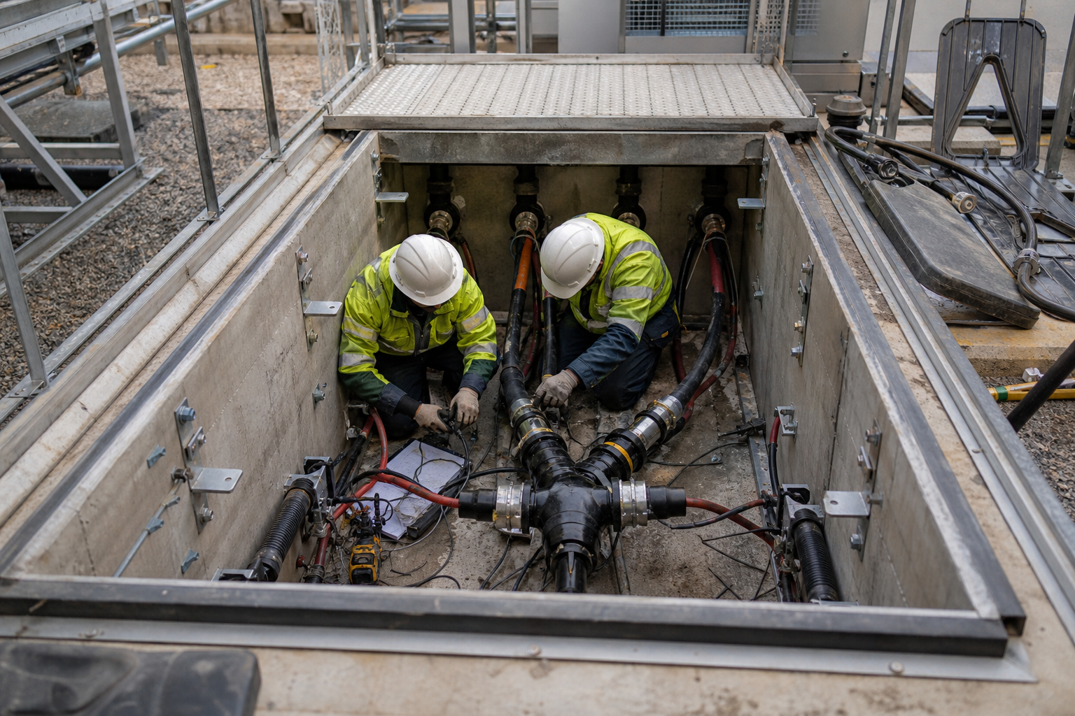 MV cable joint work with monitoring context