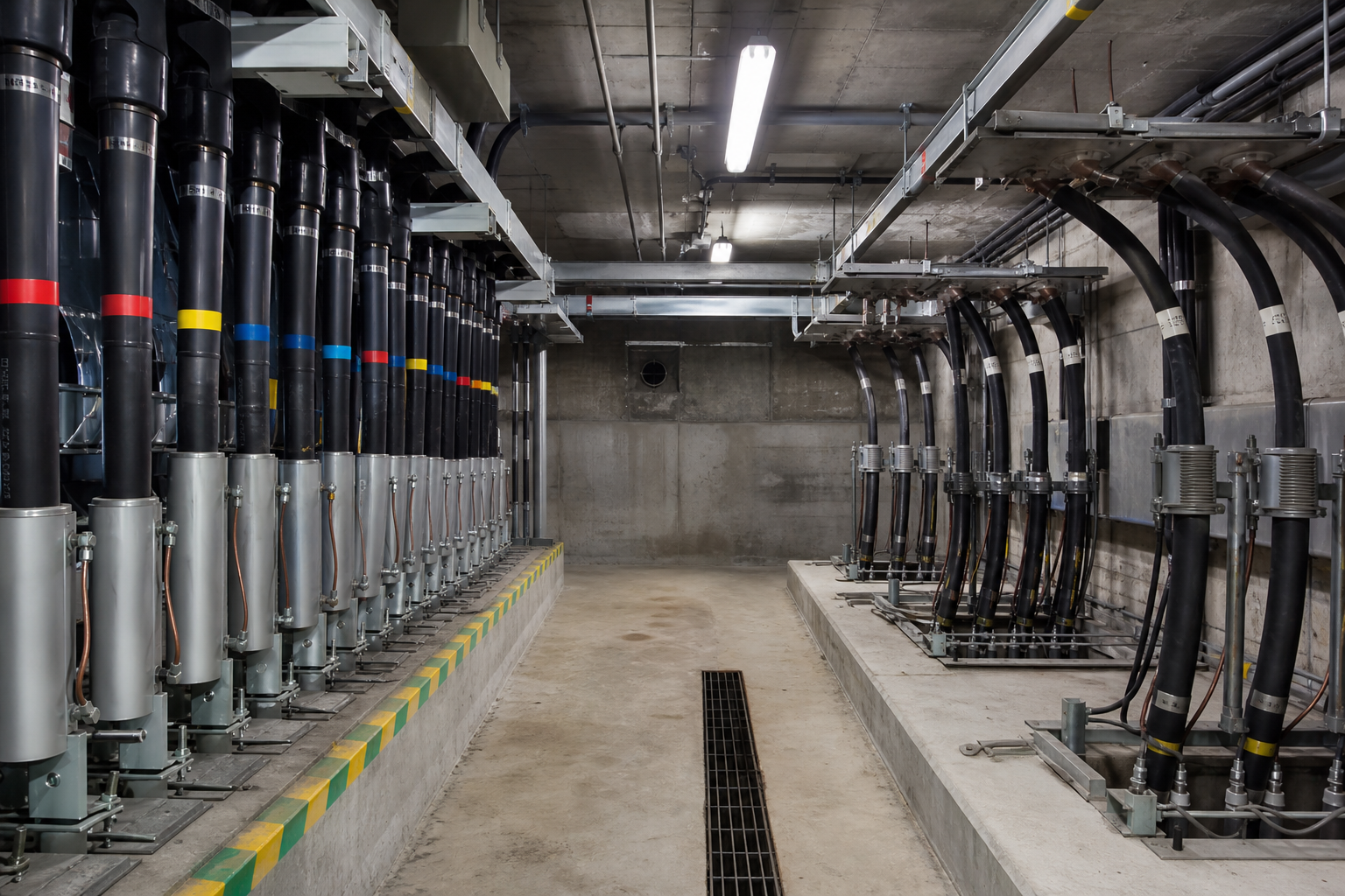 Cable termination basement / switchgear cable gallery