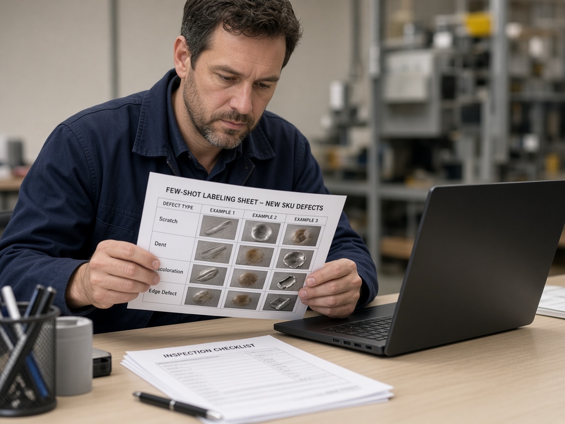Few-shot labeling sheet for new SKU defects