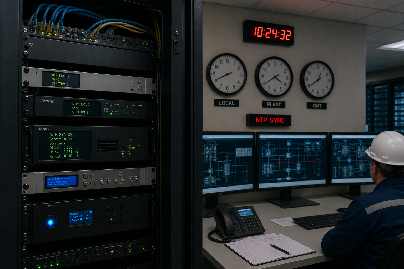 Control room context for time sync / OT clocks
