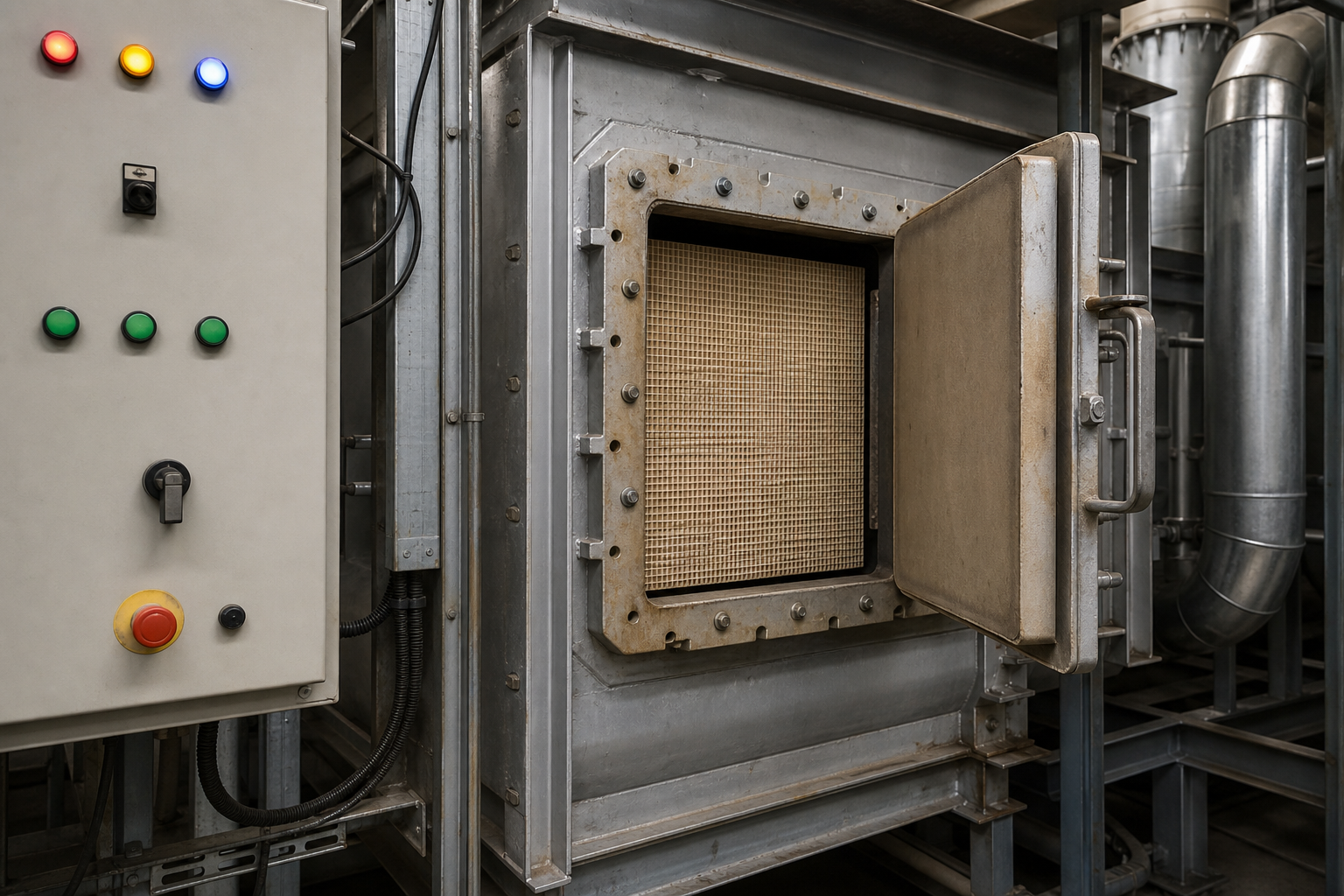 RTO ceramic bed inspection area and controls