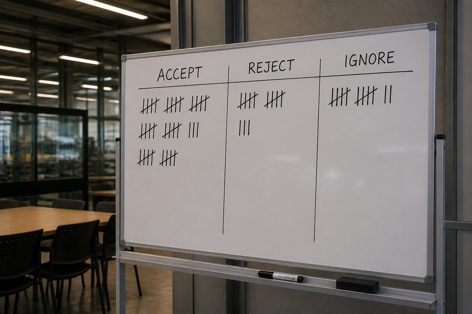 섀도 모드 accept reject ignore 집계 화이트보드