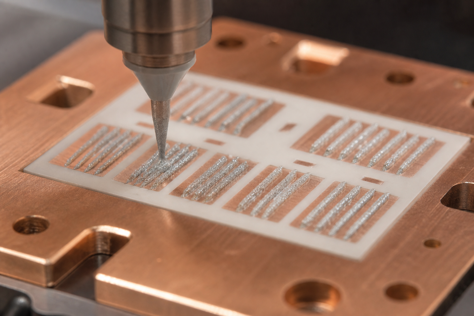Silver sinter paste dispense on substrate
