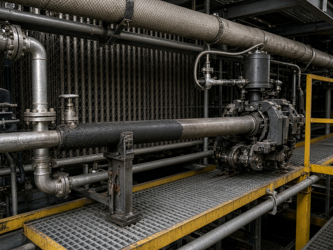 HRSG yürüyüş yolunda sootblower lance ve buhar borusu