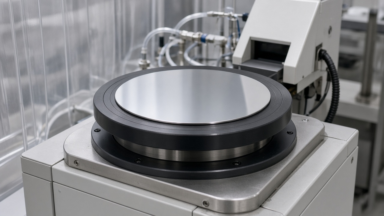 Track aracında wafer’lı spin coater vakum chuck