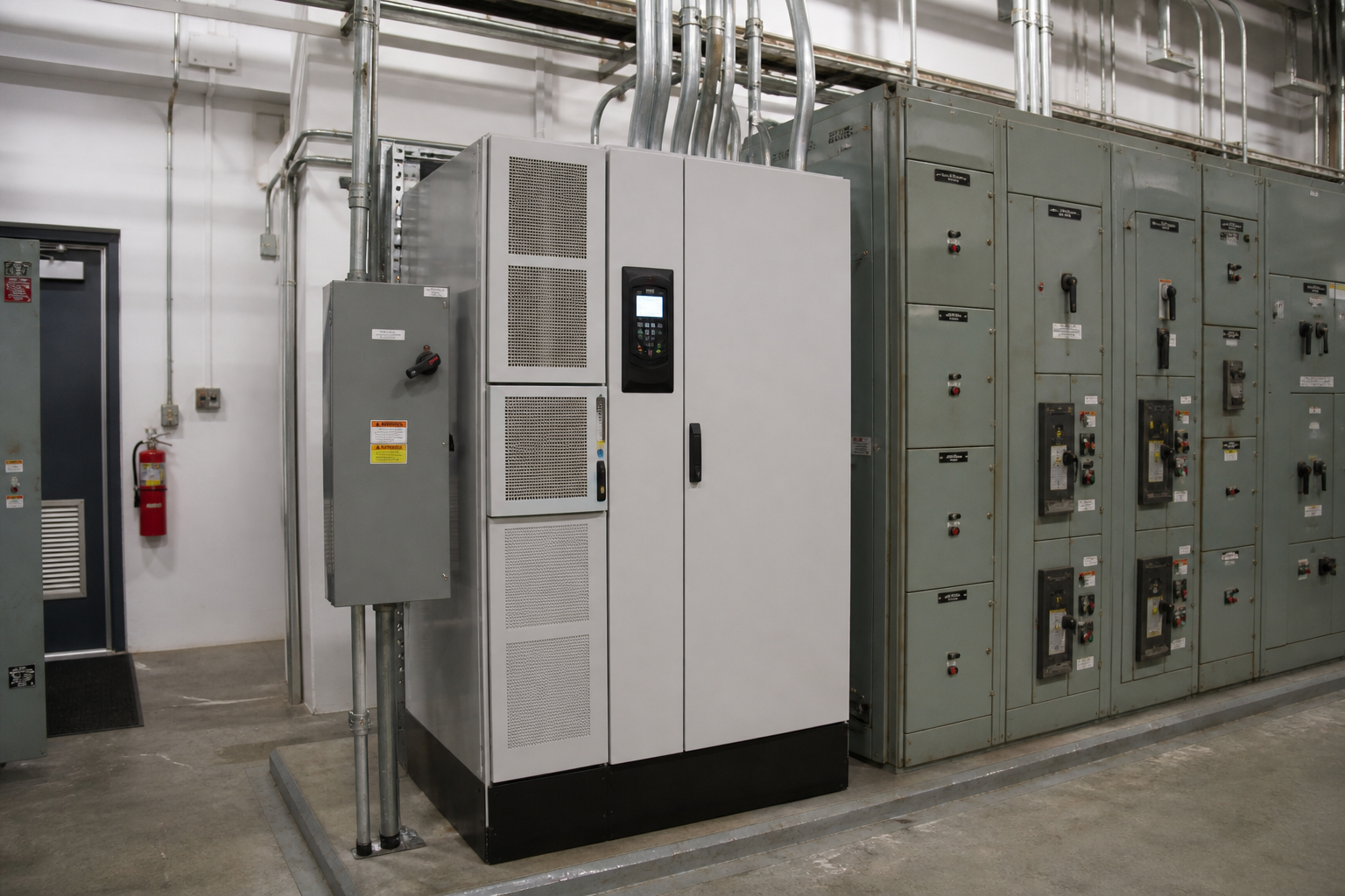VFD retrofit beside a motor control center