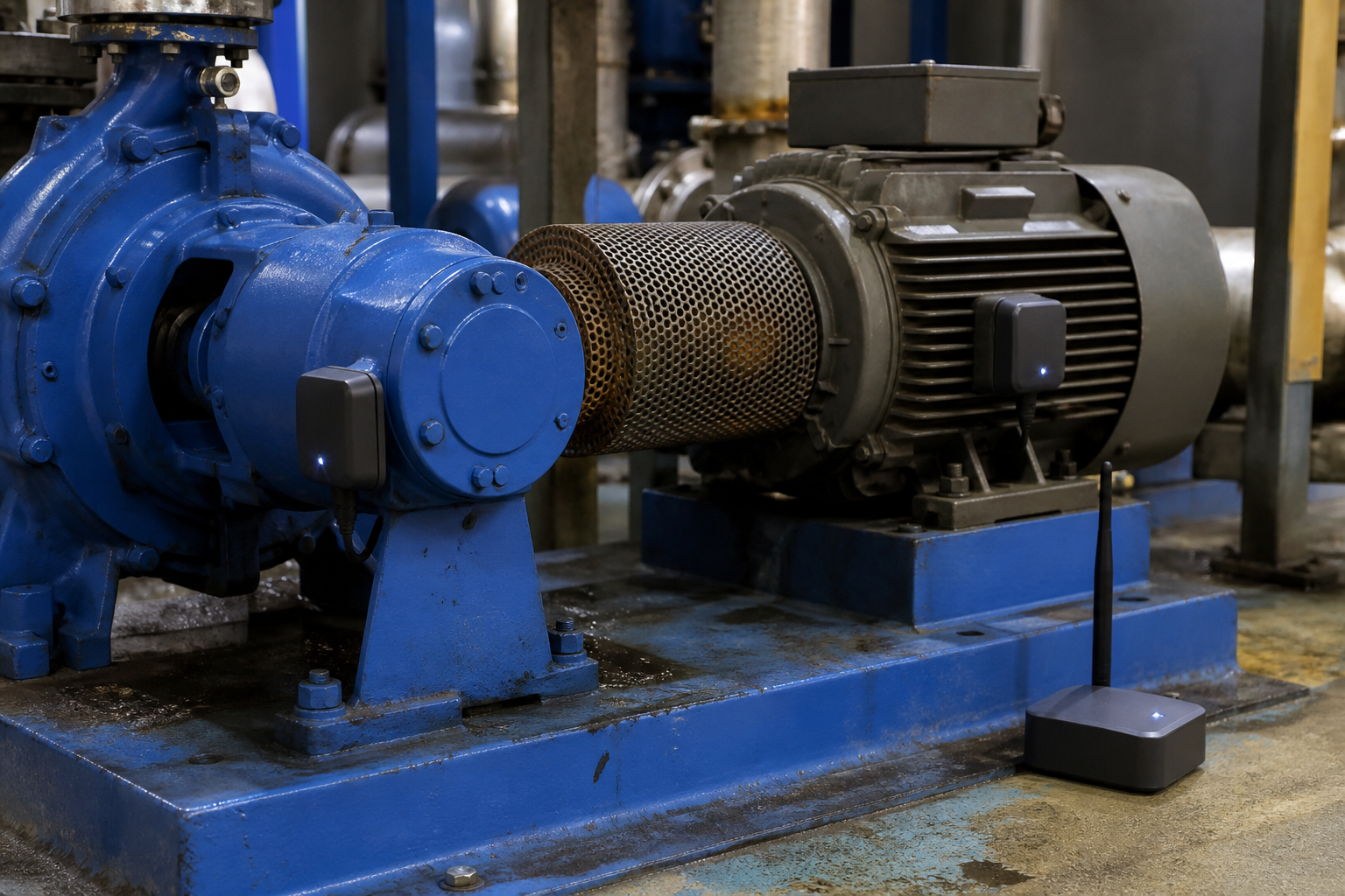 Wireless vibration sensors and mesh on rotating equipment